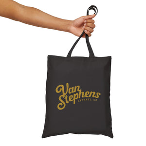 VS Canvas Tote Bag – Retro Monogram & Script Logo Cotton Everyday Shopper
