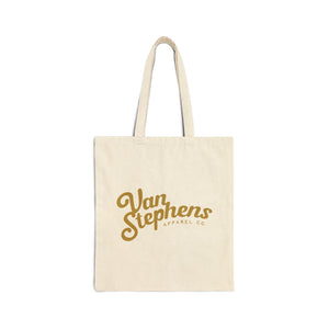 VS Canvas Tote Bag – Retro Monogram & Script Logo Cotton Everyday Shopper