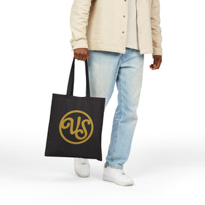 VS Canvas Tote Bag – Retro Monogram & Script Logo Cotton Everyday Shopper