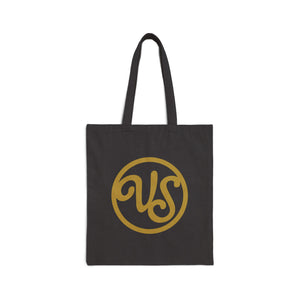 VS Canvas Tote Bag – Retro Monogram & Script Logo Cotton Everyday Shopper