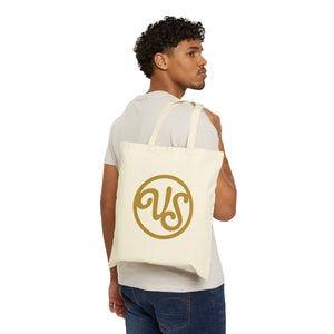 VS Canvas Tote Bag – Retro Monogram & Script Logo Cotton Everyday Shopper
