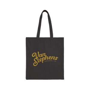 VS Canvas Tote Bag – Retro Monogram & Script Logo Cotton Everyday Shopper