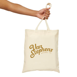 VS Canvas Tote Bag – Retro Monogram & Script Logo Cotton Everyday Shopper