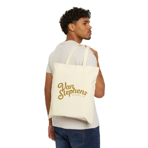 VS Canvas Tote Bag – Retro Monogram & Script Logo Cotton Everyday Shopper