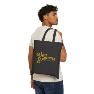 VS Canvas Tote Bag – Retro Monogram & Script Logo Cotton Everyday Shopper